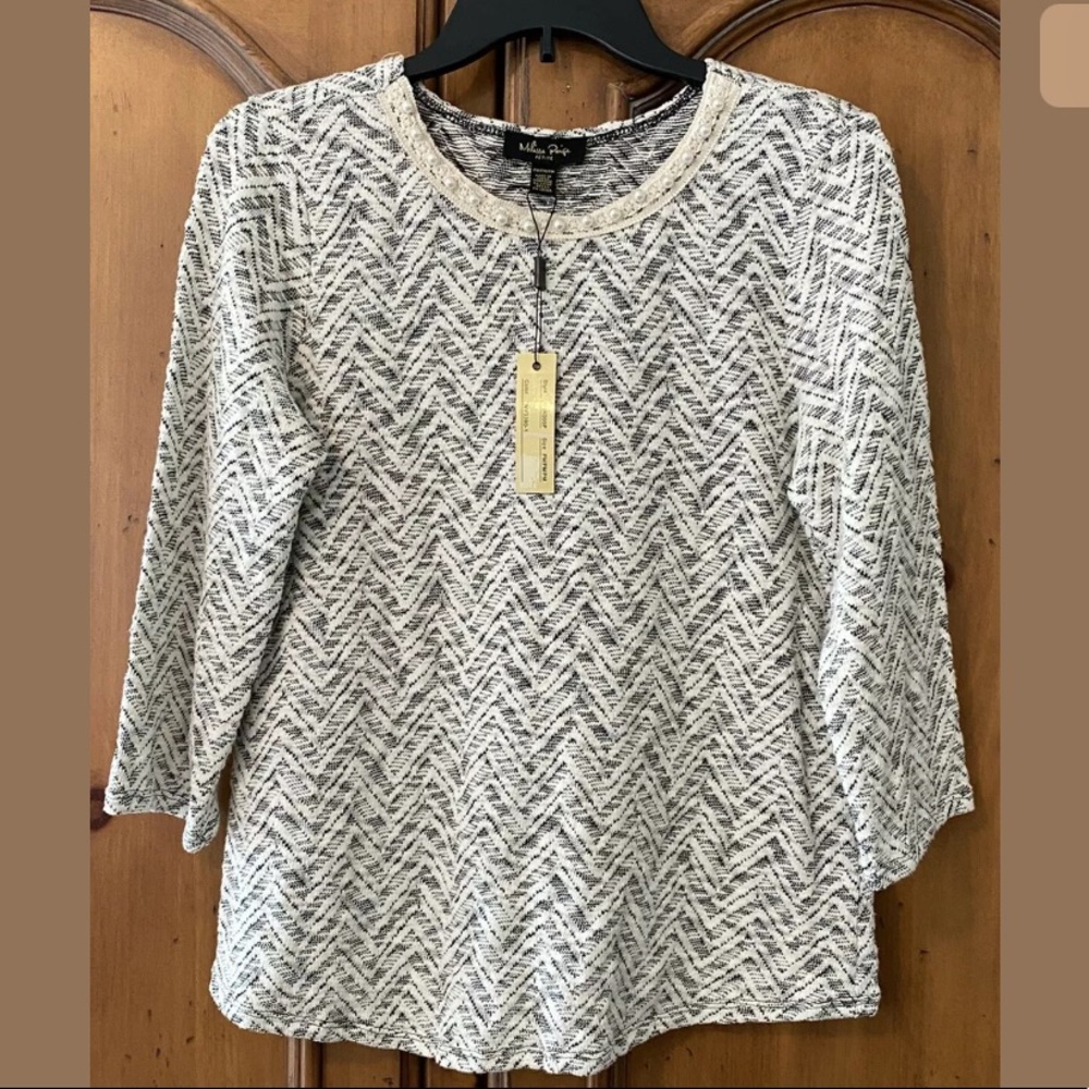 MELISSA PAIGE Petite Medium PM Textured Knit Top
